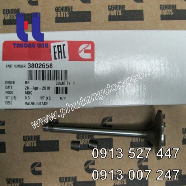 Xupap nạp động cơ Cummins 3802658