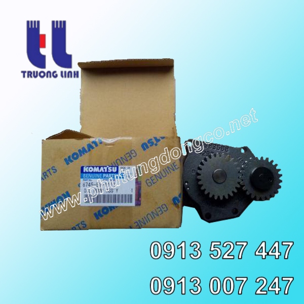 Bơm dầu bôi trơn động cơ Komatsu SAA6D114E-3 xe đào PC300-8
