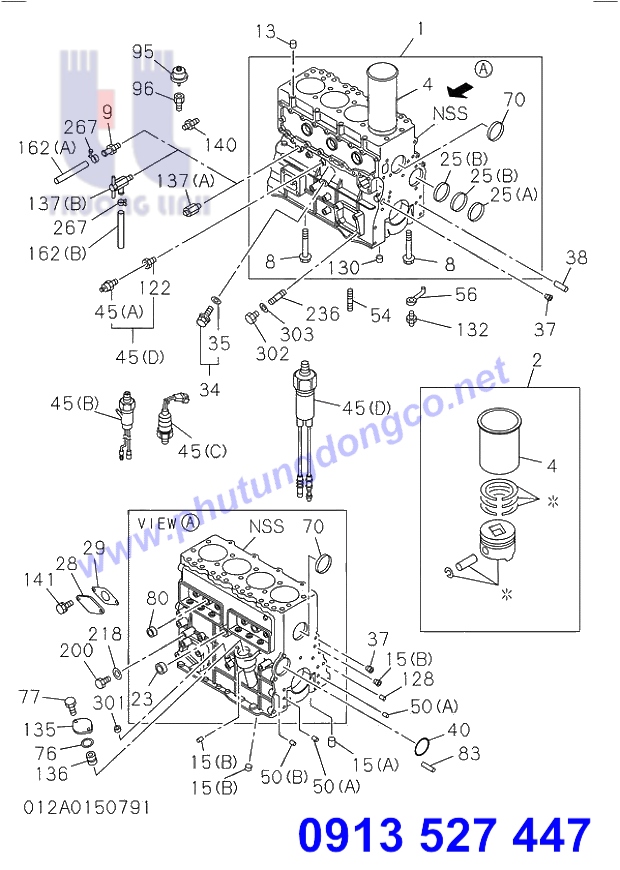 BLOCK MÁY ISUZU 4BG1 - PHỤ TÙNG XE ĐÀO HITACHI ZX130