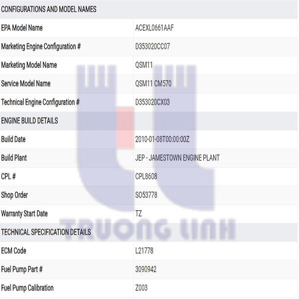 PHỤ TÙNG ĐỘNG CƠ CUMMINS QSM11