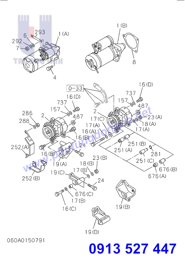 HỆ THỐNG ĐIỆN ISUZU 4BG1 - PHỤ TÙNG XE ĐÀO HITACHI ZX130