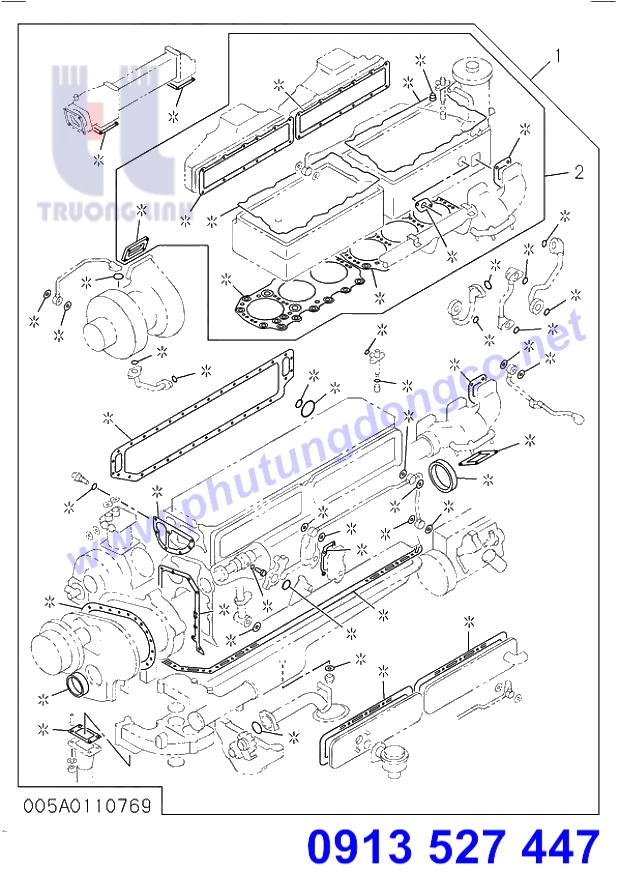 GIOĂNG ĐẠI TU ISUZU 6RB1 - PHỤ TÙNG XE ĐÀO HITACHI EX400-3