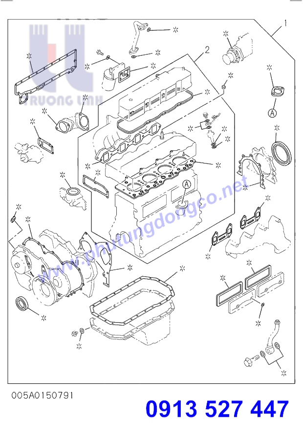 GIOĂNG ĐẠI TU ISUZU 4BG1 - PHỤ TÙNG XE ĐÀO HITACHI ZX130