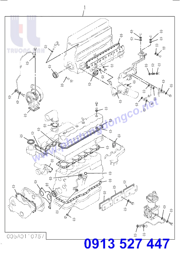 GIOĂNG ĐẠI TU ISUZU 6BD1 - PHỤ TÙNG XE ĐÀO HITACHI EX200-2