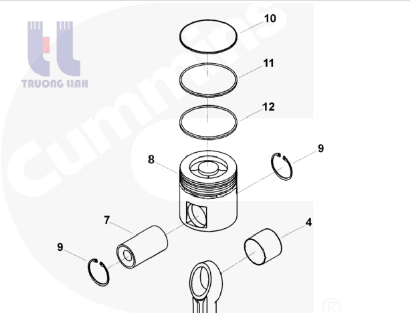 cummins qsx15 piston ass'y