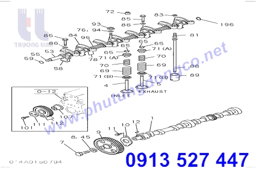 TRỤC CAM & XUPAP ISUZU 4BD1 - PHỤ TÙNG XE ĐÀO HITACHI EX120-2