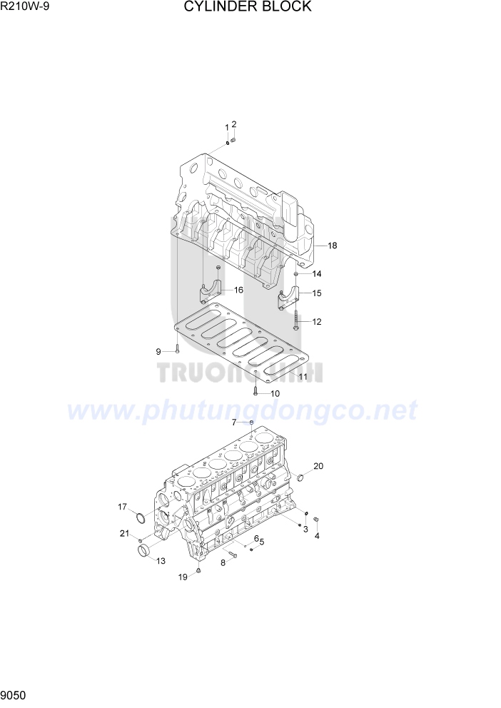 Block máy động cơ QSB6.7 - Phụ tùng xe đào hyundai R210W-9