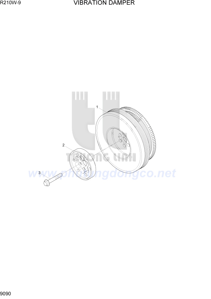 Damper động cơ QSB6.7 - Phụ tùng xe đào hyundai R210W-9