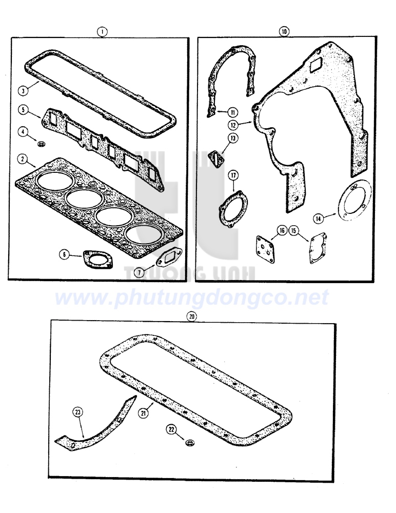 Bộ gioăng đại tu động cơ case 188 - case spare parts genuine