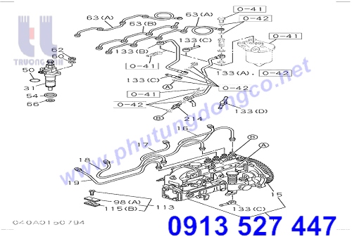 HỆ THỐNG NHIÊN LIỆU ISUZU 4BD1 - PHỤ TÙNG XE ĐÀO HITACHI EX120-2