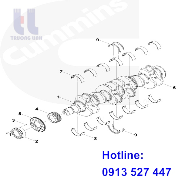 cummins qsx15 crankshaft ass'y